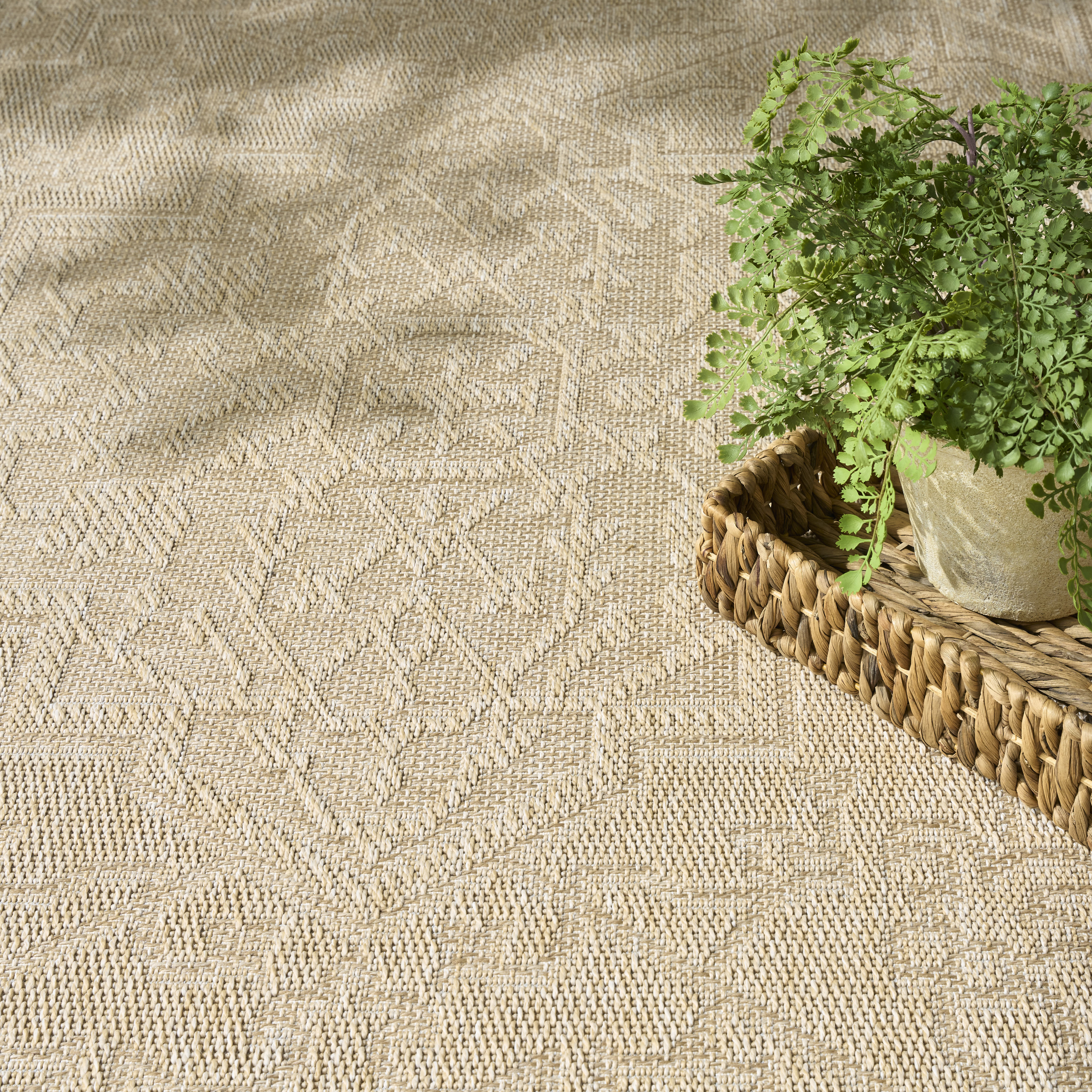 Nourison Tulum 6' x 9' Cream Outdoor Rug