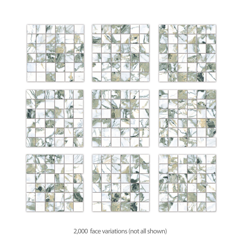 Touche 2″ Square Jade 11-3/4 in. x 11-3/4 in. Porcelain Mosaic Tile