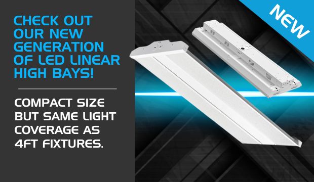 Check  out our new generation of LED high bays - Compact size but same coverage as 4ft fixtures!