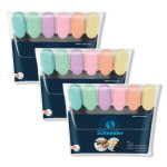 Schneider&reg; Job Highlighters, Chisel Tip, Pastel, 6 Per Pack, 3 Packs PSY115097-3