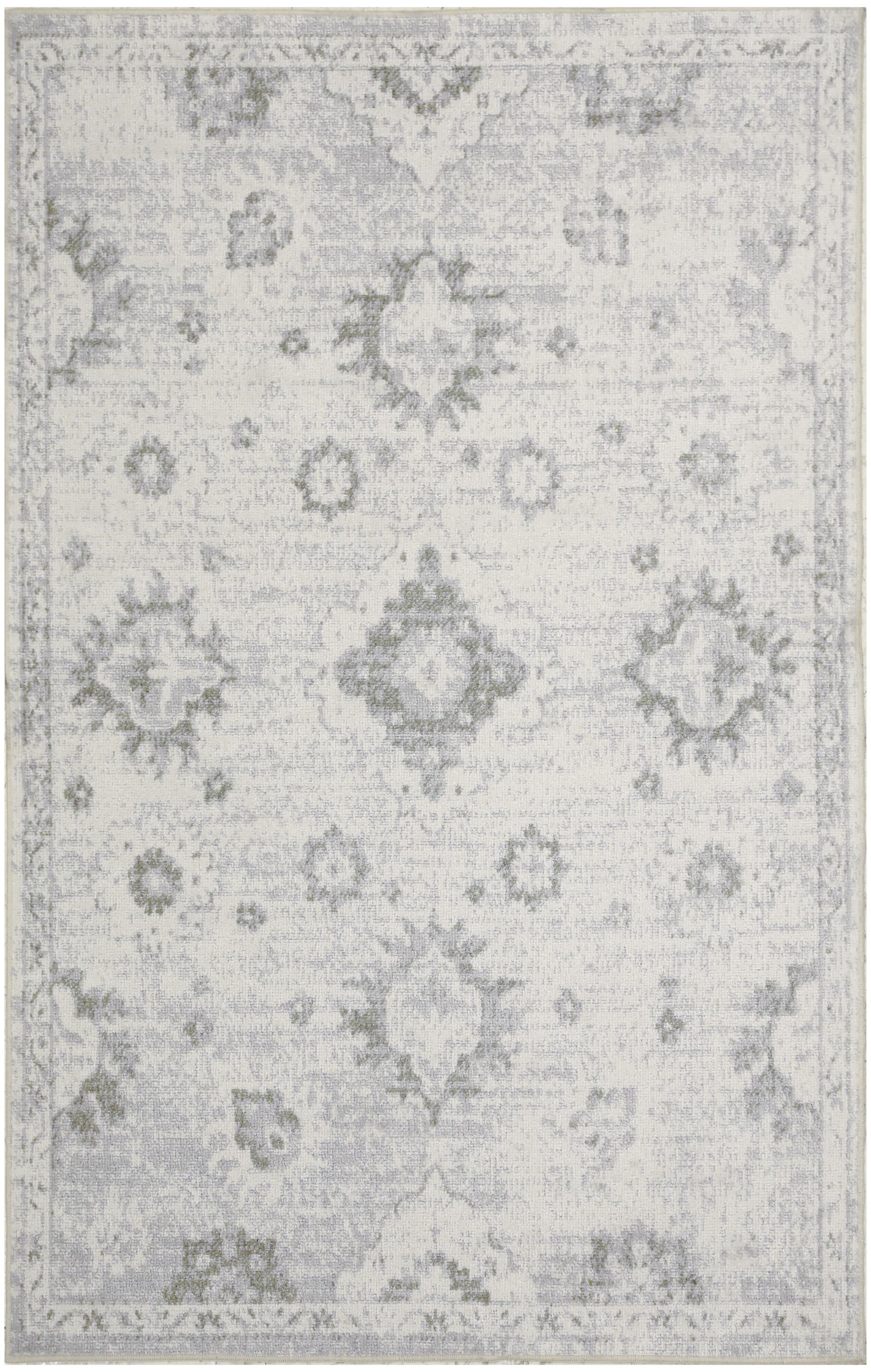 Nourison Astra Machine Washable 3'3" x 5' Ivory Vintage Indoor Rug
