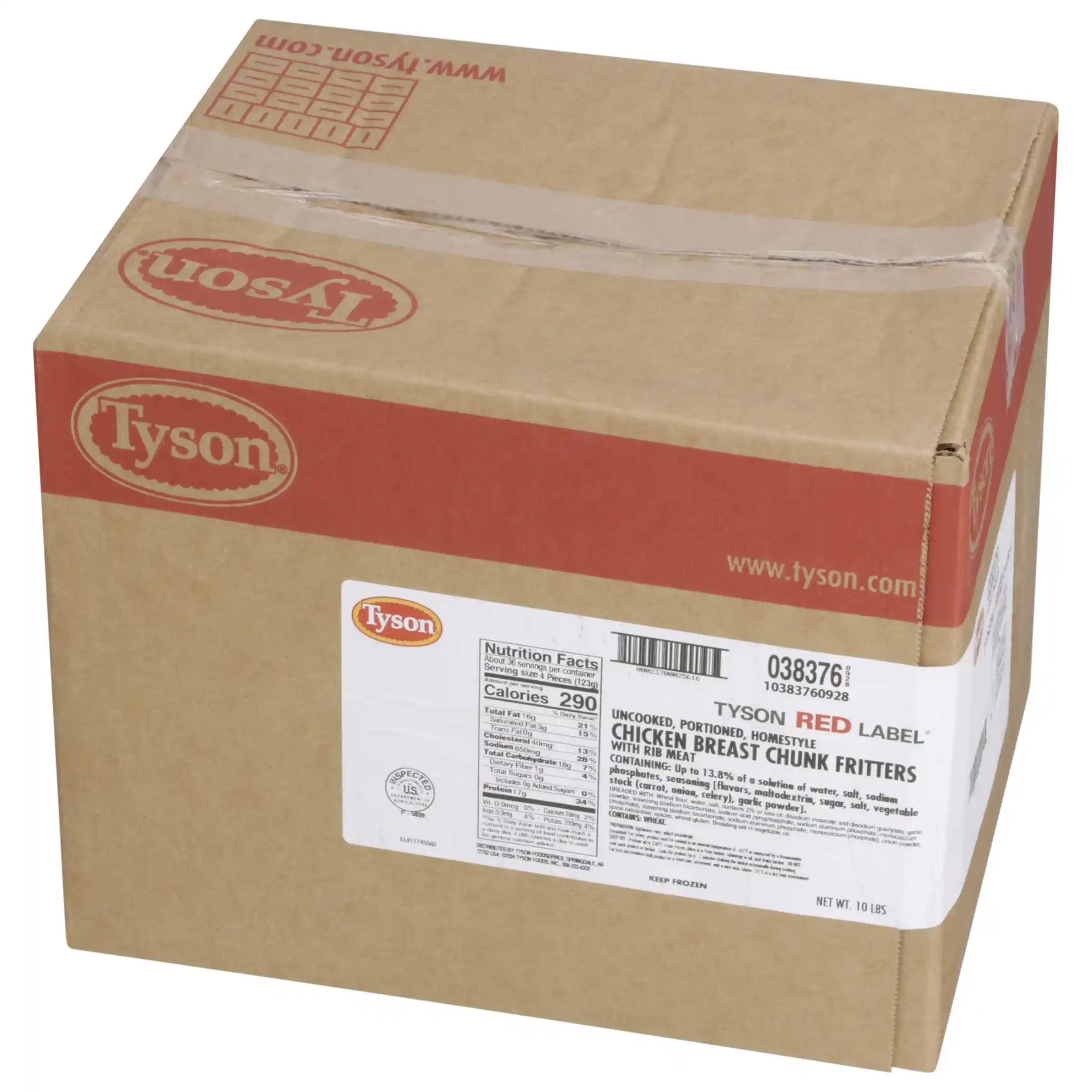 Tyson Red Label® Uncooked Homestyle Select Cut Chicken Breast Chunk Fritters_image_5