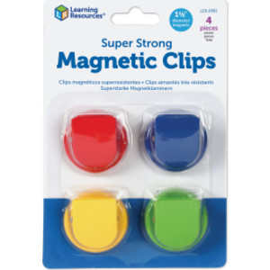 Super Strong Magnetic Clips, Assorted Colors, Pack of 4
