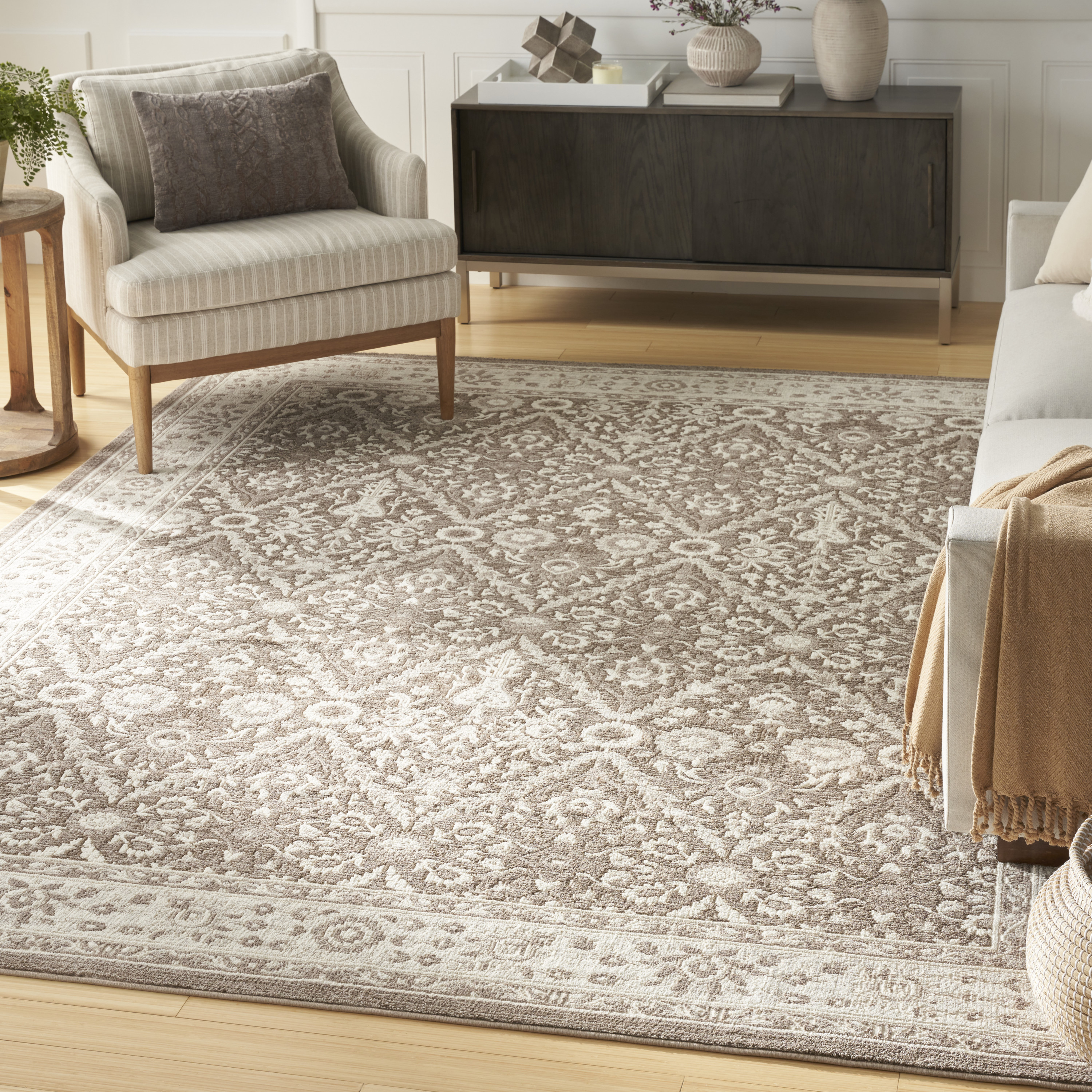 Nourison Eco Cycle 6' x 9' Ivory Mocha Vintage Indoor Rug