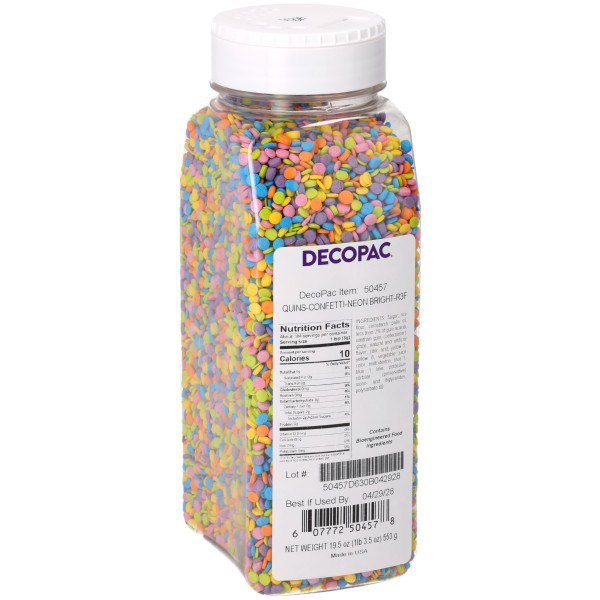Neon Bright Confetti - Red 3 Free Quins