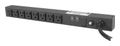 Basic Power Strip Horizontal Rack-Mount 110-125V Single-Phase 20A 1.9 kW NEMA L5-20P Plug Black