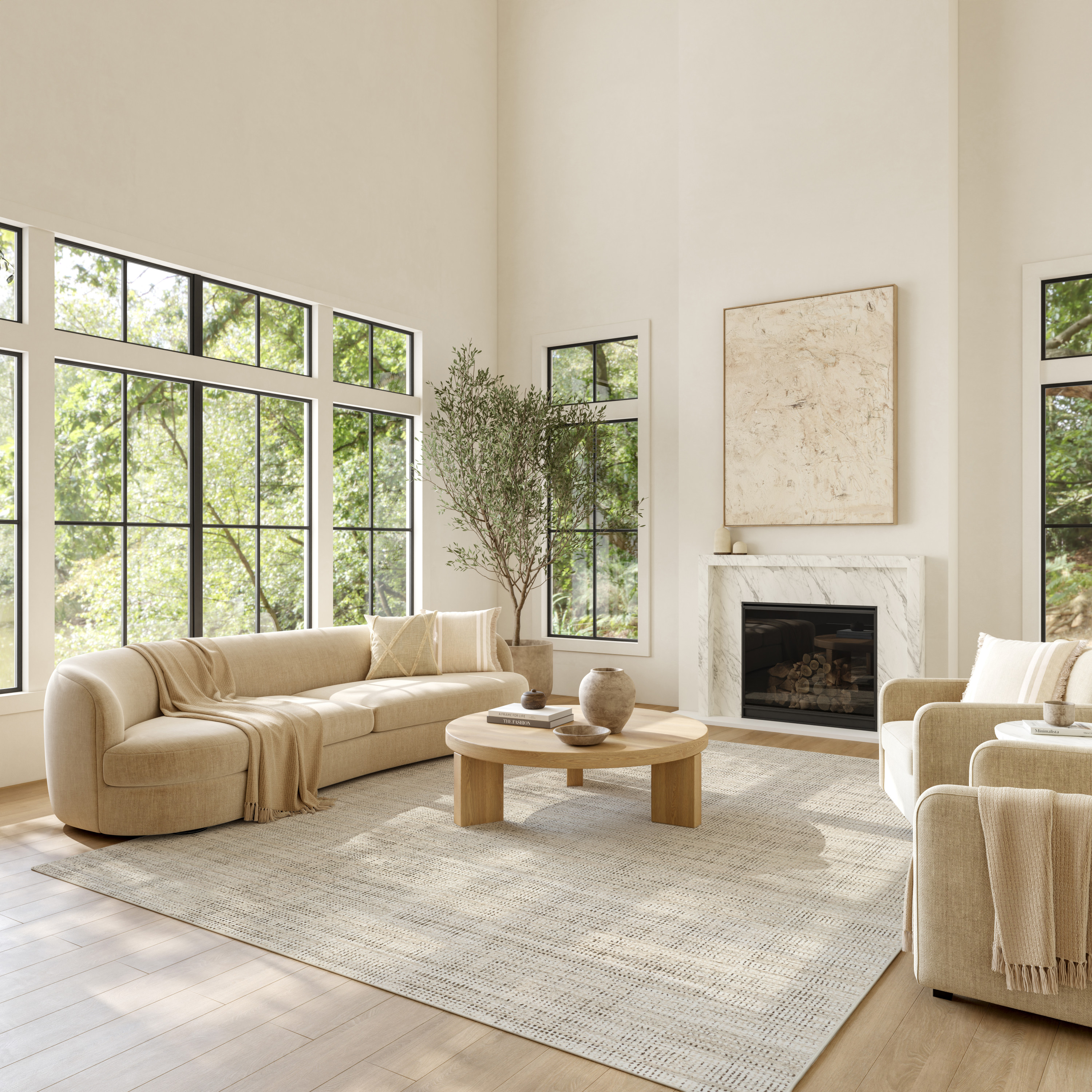 Nourison Soft Structure 7'10" x 9'10" Beige Modern Indoor Rug