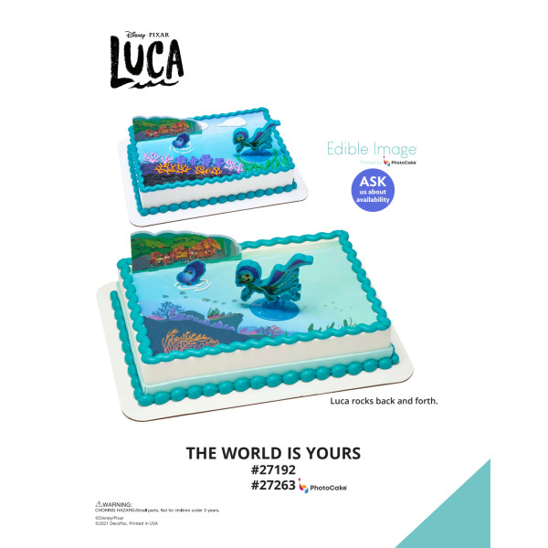 Disney and Pixar's Luca The World is Yours The Magic of Cakes® PhotoCake® Enhanced Background and Icing Page