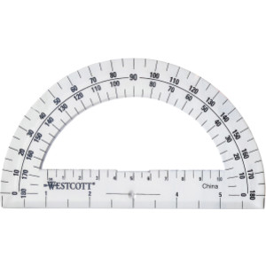 Protractor 6", 180 degree, Clear