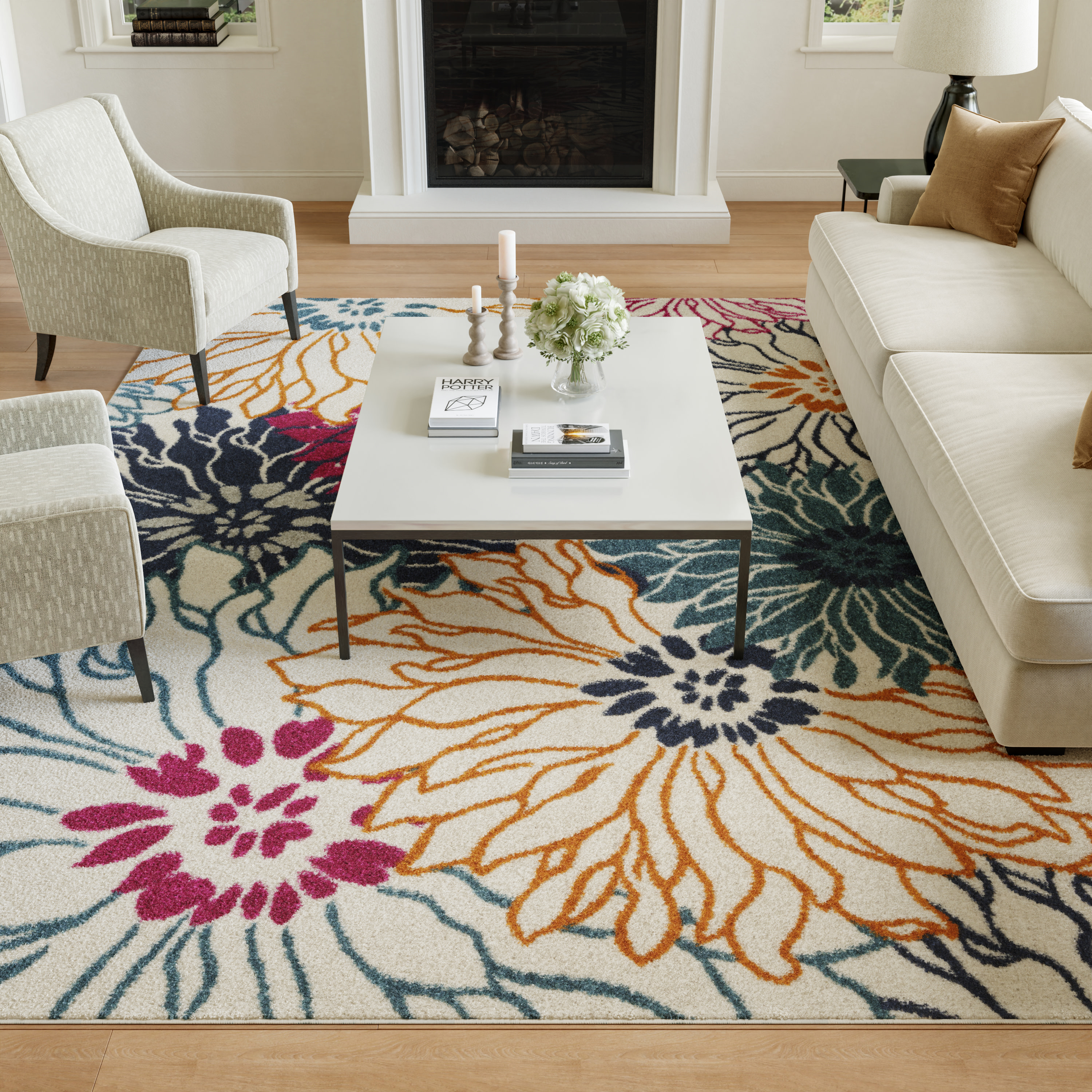 Nourison Passion 8' x 10' Ivory Multicolor Contemporary Indoor Rug