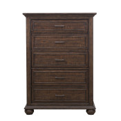 Paneled Wooden 5 Drawer Chest - S094-040