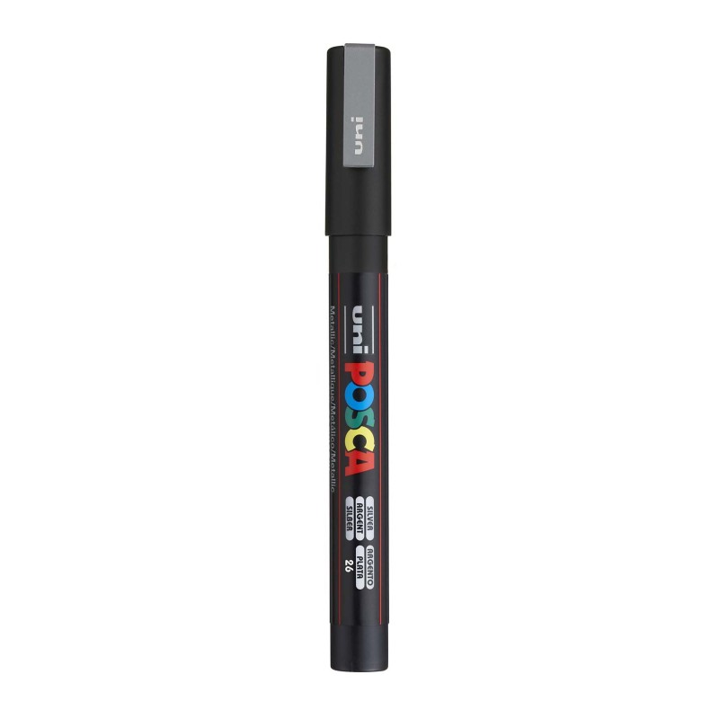 PC-3M Paint Marker, Fine Bullet Tip (0.9-1.3 mm), Silver