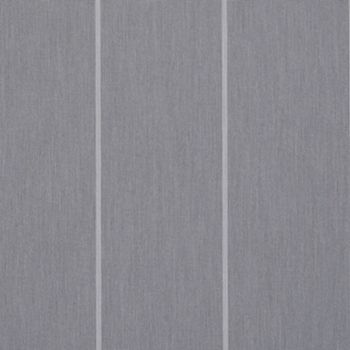 Gray vertical fabric panels (curtain-like) with three narrow lighter stripes; hanging straight and closed, forming a flat, softly lit interior surface.