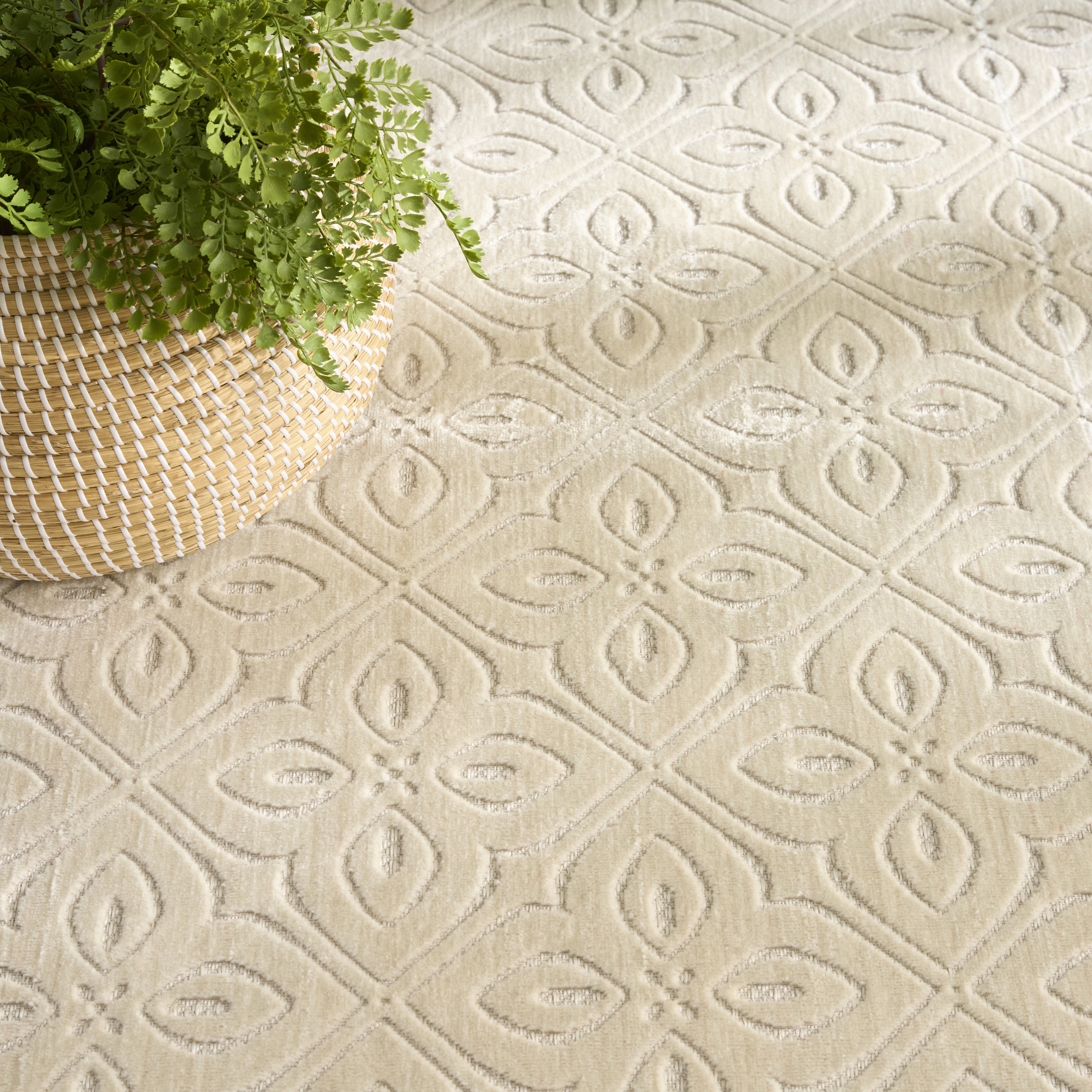 Nourison Washable Charm 6' x 9' Ivory Contemporary Indoor Rug