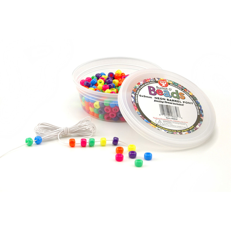 Bucket O’ Beads, Neon Barrel, 6 x 9 mm, Pack of 375