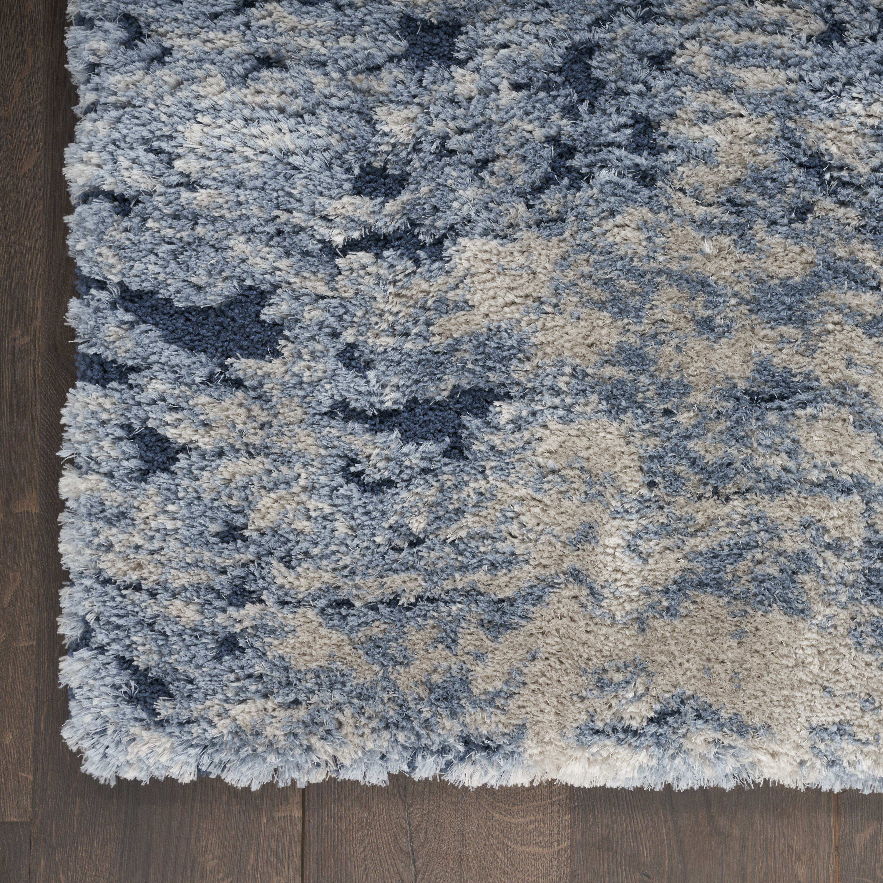 Nourison Dreamy Shag 7'10" x 9'10" Light Blue Shag Indoor Rug