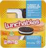 Lunchables Turkey & American Cheese Cracker Stackers with Chocolate Sandwich Cookies, 3.4 oz Tray