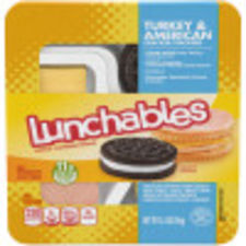 Lunchables Turkey & American Cheese Cracker Stackers with Chocolate Sandwich Cookies, 3.4 oz Tray