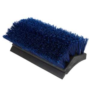 Carlisle, Flo-Pac, 10in, Dual Surface Polypropylene Floor Scrub With Rubber Squeegee, Plastic Bristles, Blue