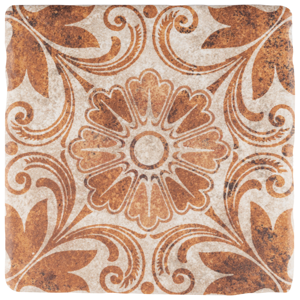 Costa Arena Decor Dahlia 7-3/4 in. x 7-3/4 in. Ceramic Floor and Wall Tile