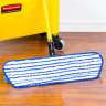 Rubbermaid Commercial, HYGEN, Microfiber Hook & Loop Finish Mop, 18"W, White