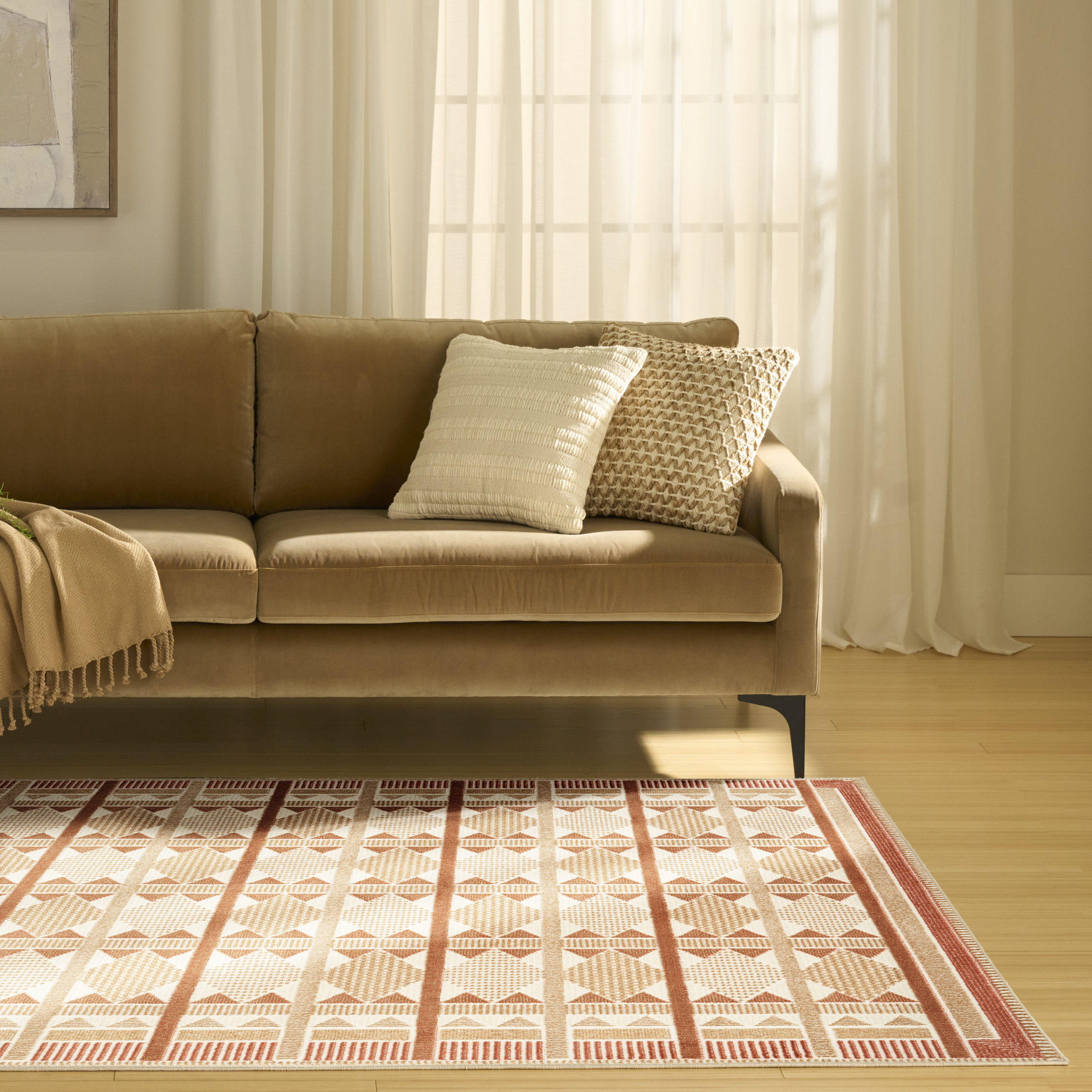 Nourison Nordic 4' x 6' Rust Modern Indoor Rug