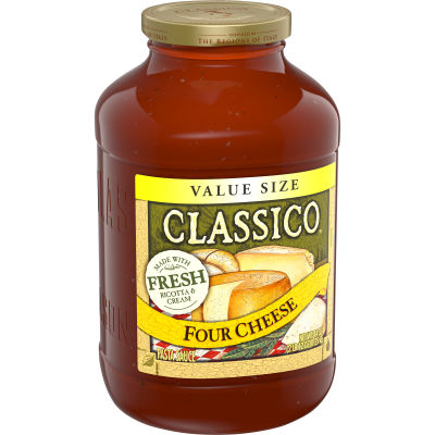 Classico Four Cheese Pasta Sauce Value Size, 44 oz Jar