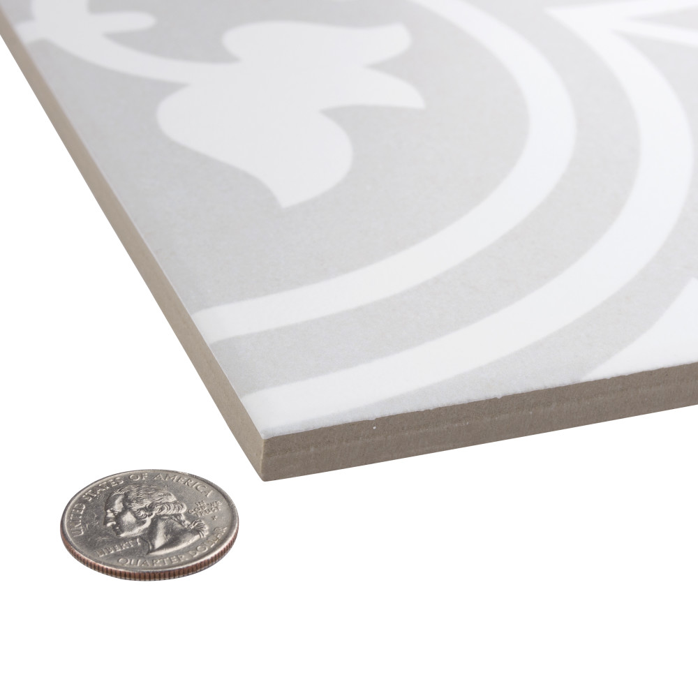 Arte Soft Grey 9-3/4 in. x 9-3/4 in. Porcelain Floor and Wall Tile
