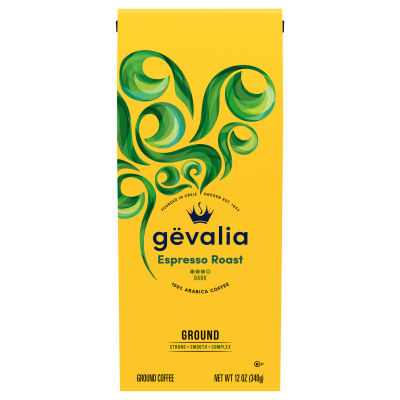 Gevalia Espresso Roast Dark 100% Arabica Ground Coffee, 12 oz Bag