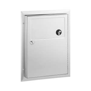 Bobrick, Partition-Mounted, 0.5 Gal, Sanitary Napkin Disposal, Stainless Steel