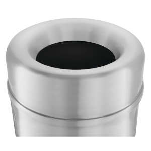 Rubbermaid Commercial, Crowne Collection, Open Top, 30 gal, Metal, Silver, Round, Receptacle