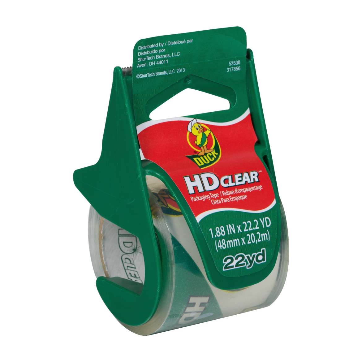 HD Clear™ Heavy Duty Packaging Tape with Dispenser - Clear, 1.88 in. x 22.2 yd. Image