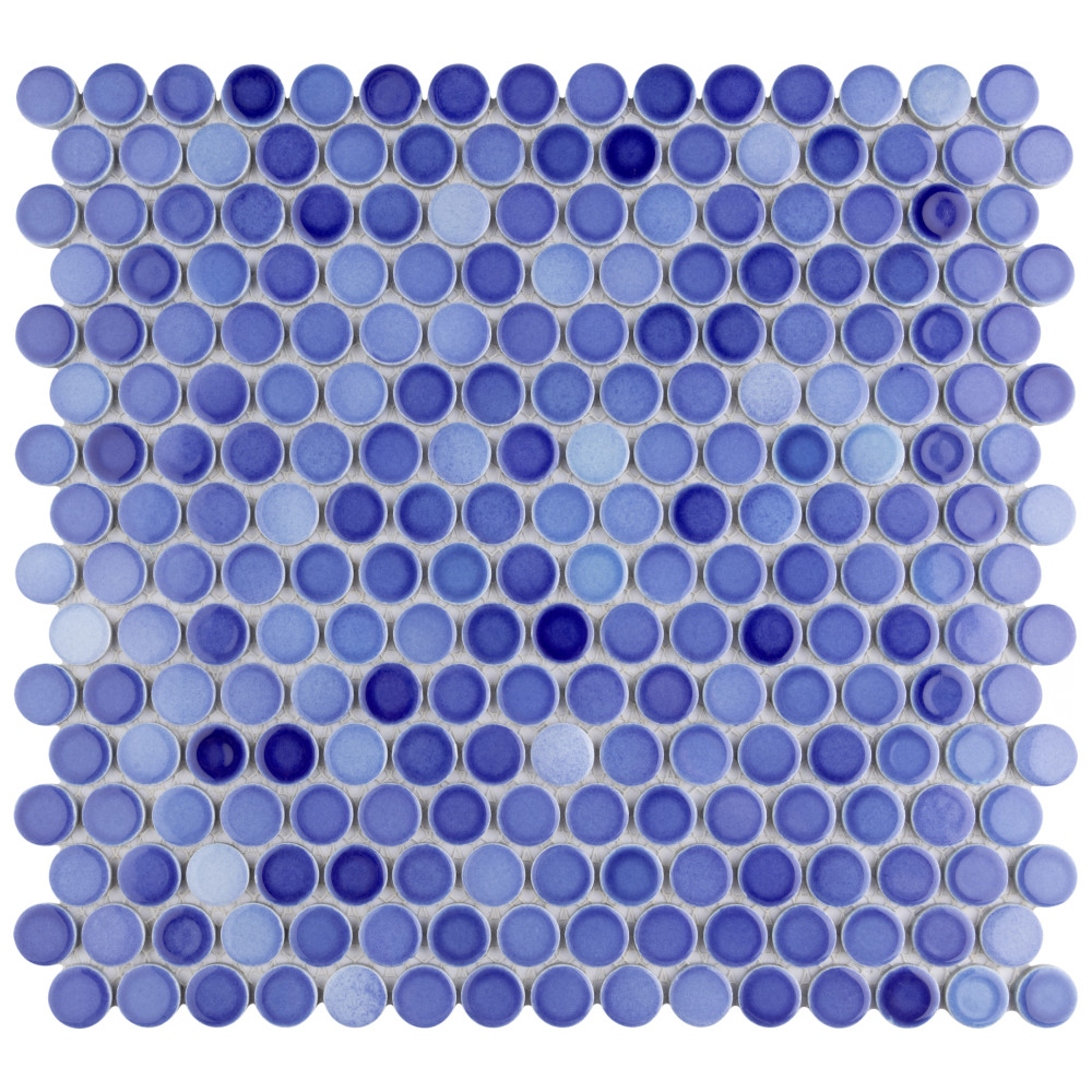 Hudson Penny Round Niagara 11-7/8 in. x 12-5/8 in. Porcelain Mosaic Tile