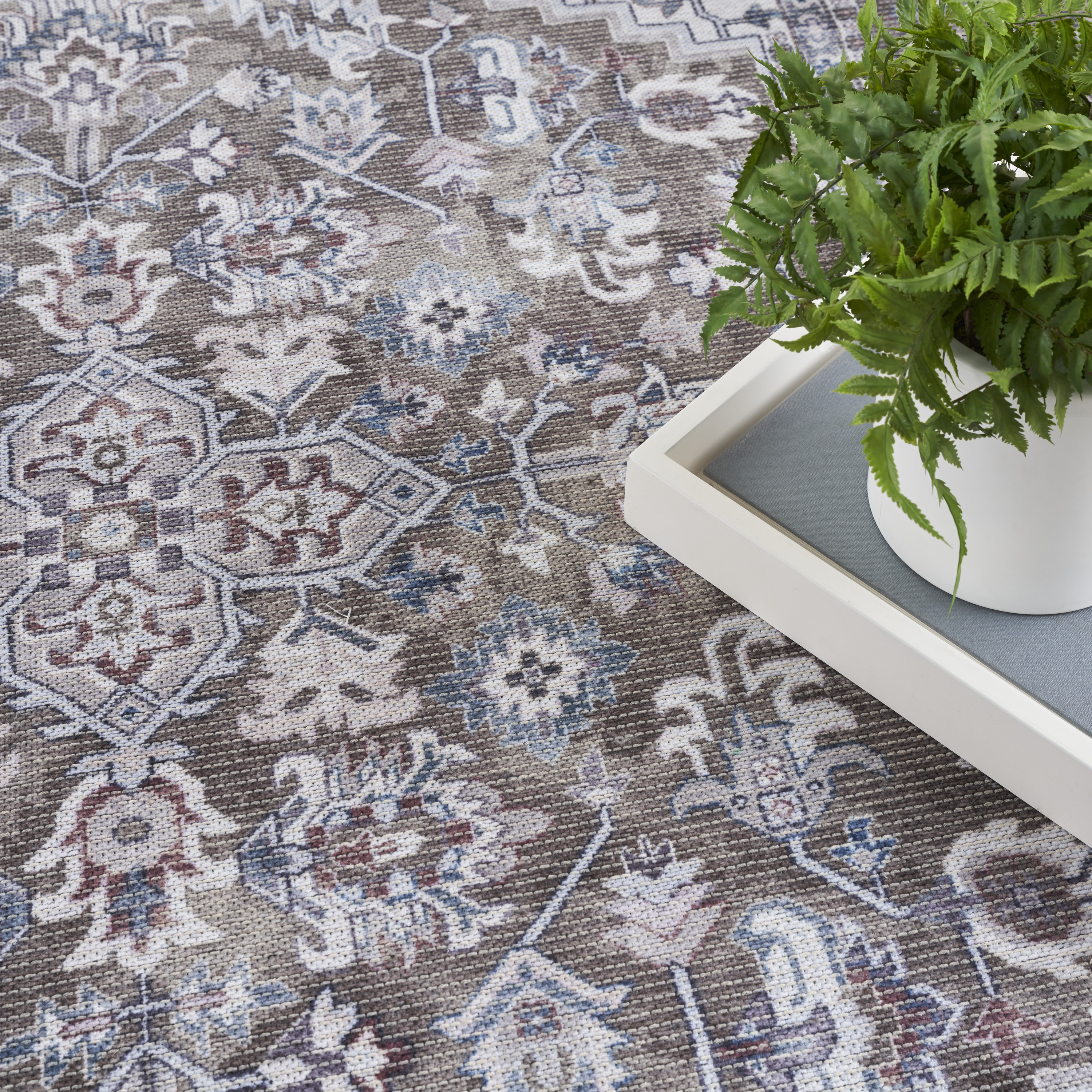 Nourison New Concept Washables 9'2" x 12' Olive Ivory Vintage Indoor Rug