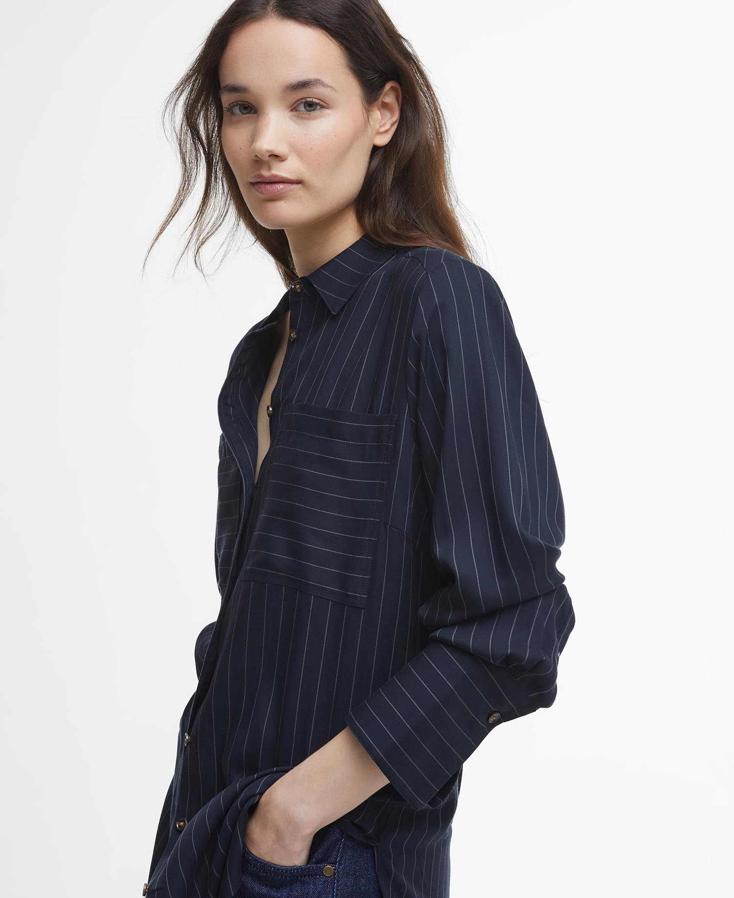 Bluse Carrie Relaxed Pinstripe image number 3