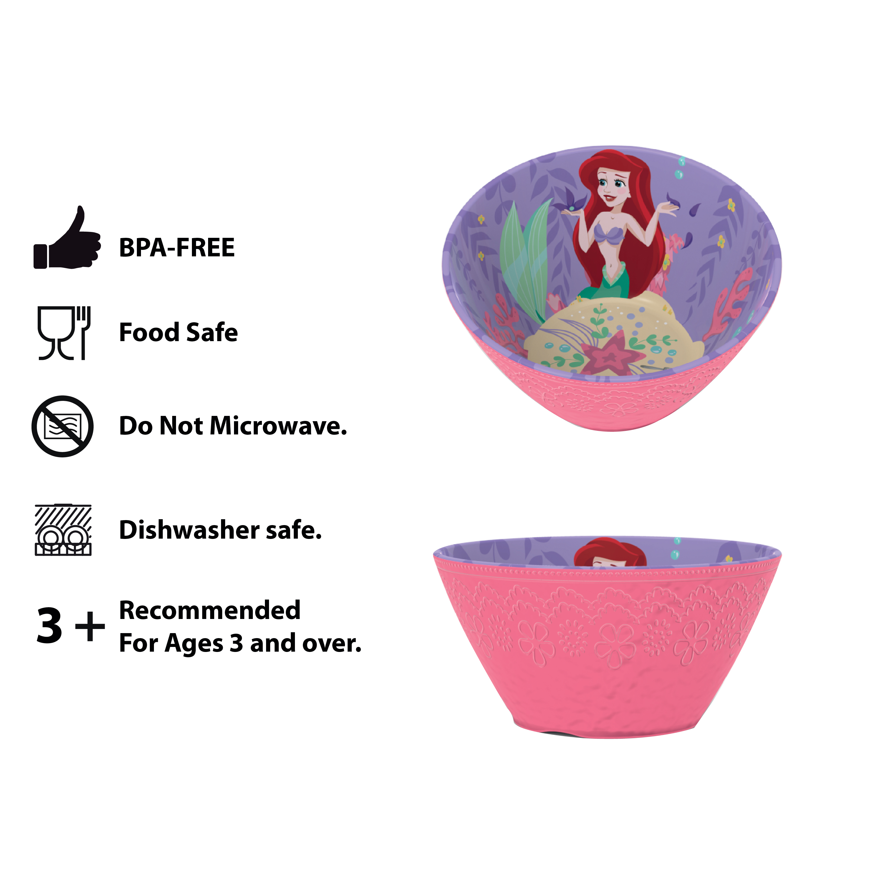 Disney Kids Plate and Bowl Set, Princess, 4-piece set slideshow image 7 Disney Kids Plate and Bowl Set, Princess, 4-piece set slideshow image 7