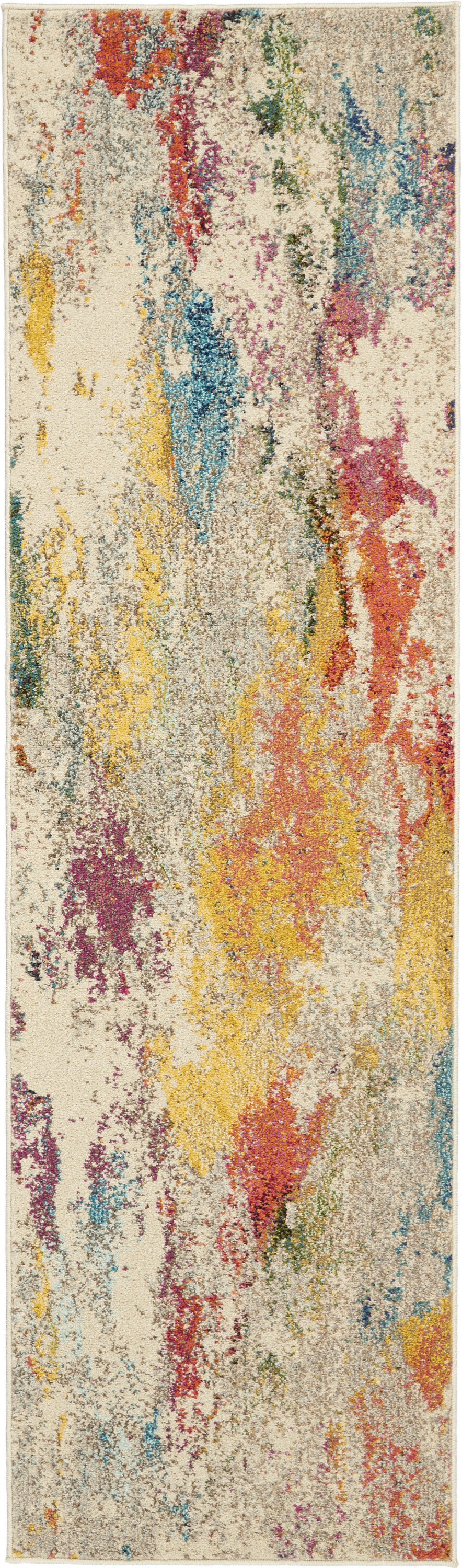 Nourison Celestial 2' x 6' Ivory Multicolor Modern & Contemporary Indoor Rug