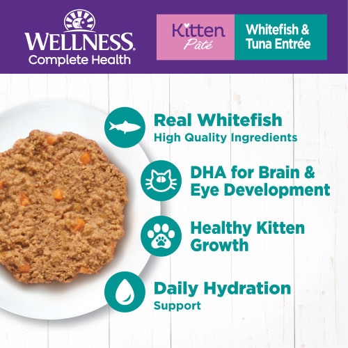The benifts of Wellness Complete Health Pate Kitten Whitefish & Tuna