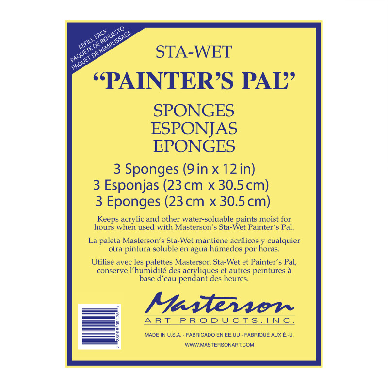 Sta-Wet® Painter's Pal Sponge Refills, 9x12 in, Set of 3
