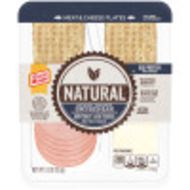 Natural Hickory Smoked Uncured Ham, Monterey Jack Cheese & Whole Wheat Crackers Tray, 3.3 oz