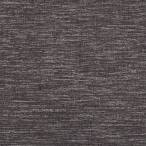 Flat, taut dark-gray woven fabric panel (roller blind/curtain) covering a window; closed and blocking light; indoor close-up showing subtle horizontal weave texture.