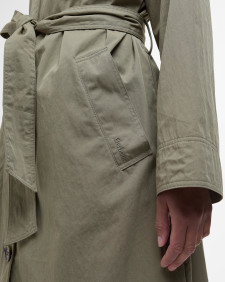 Garbo Showerproof Trench Coat Dusky Green/Rosemary Tartan