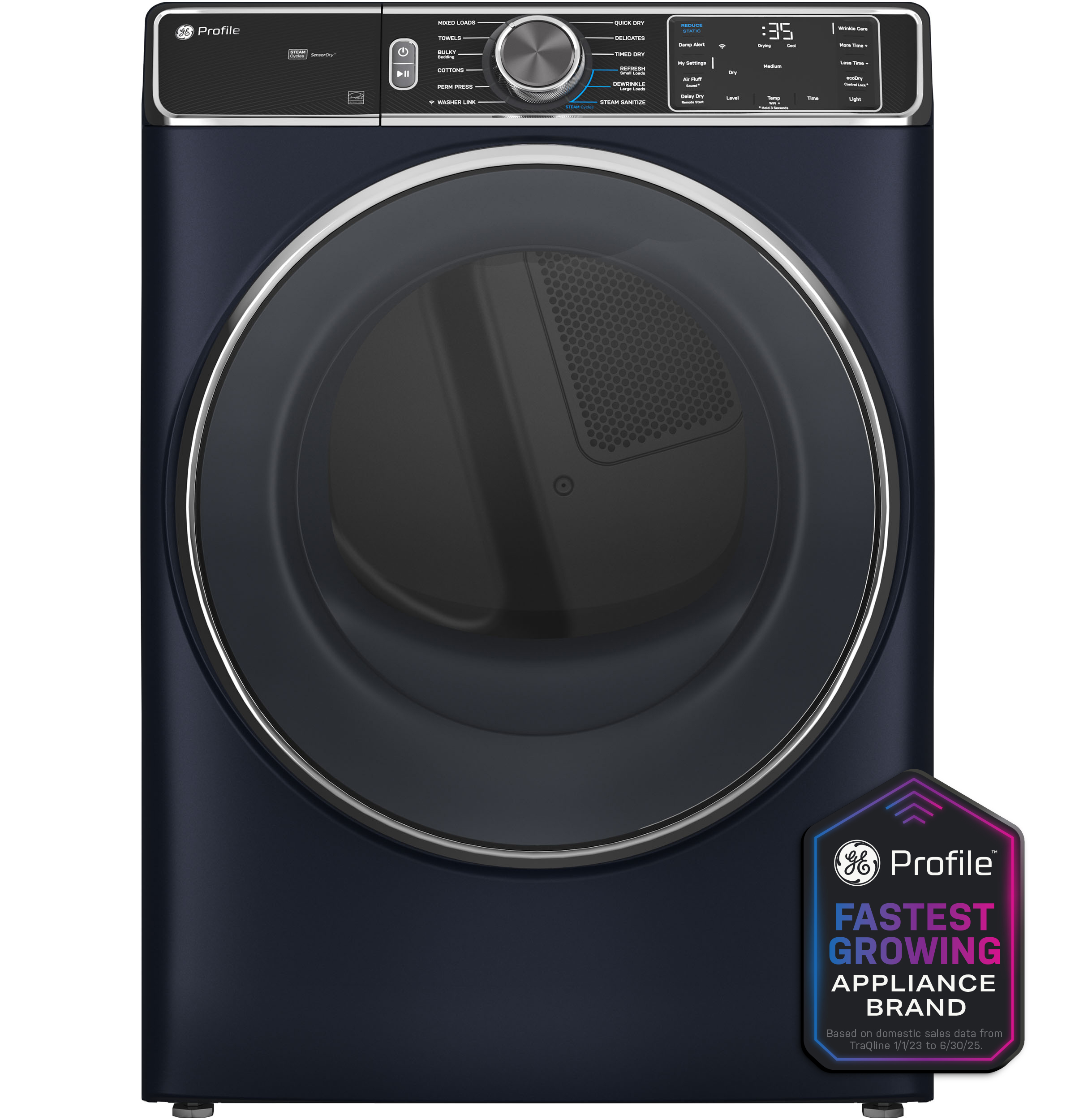 GE Profile™ 7.8 cu. ft. Capacity Smart Front Load Gas Dryer with Steam and Sanitize Cycle