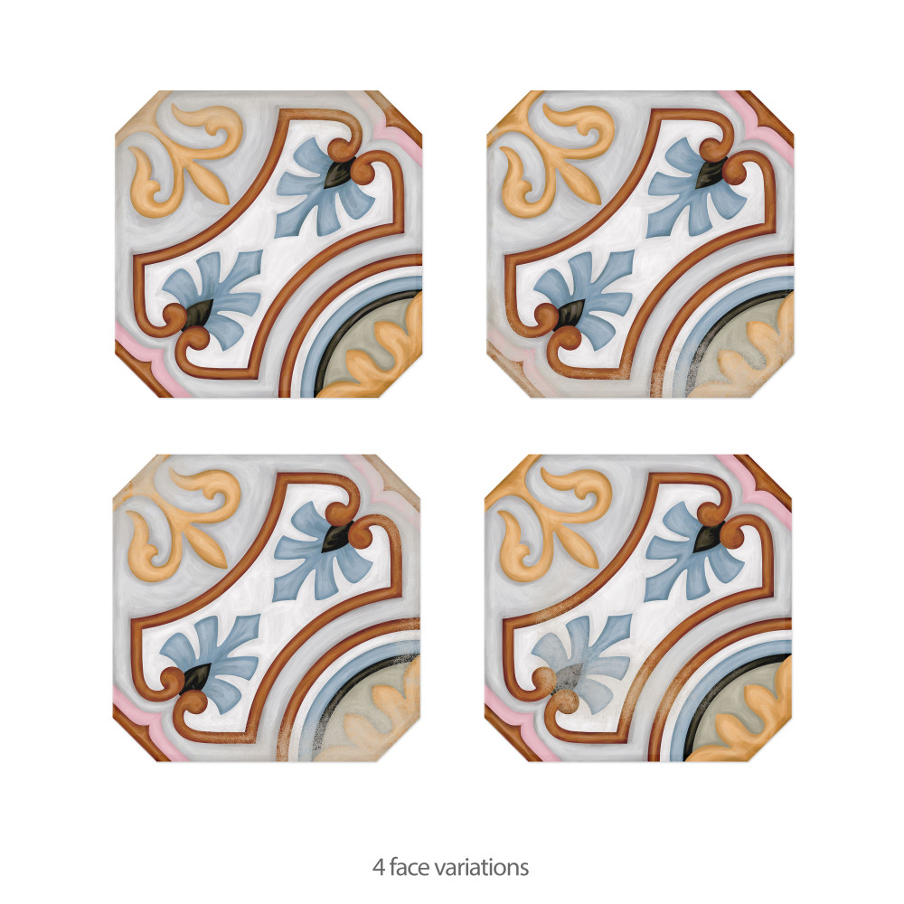 Vaudeville Octagon Deco Diglas 7-7/8 in. x 7-7/8 in. Porcelain Floor and Wall Tile