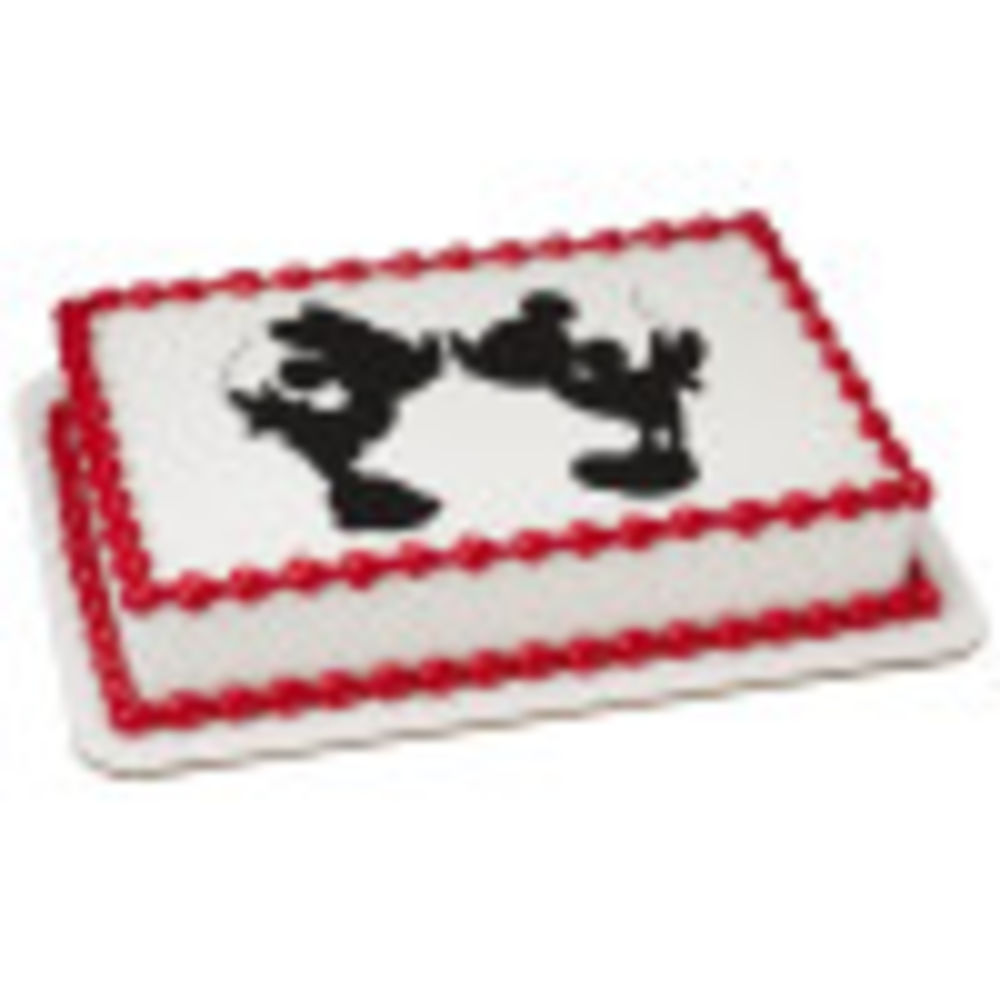 Image Cake Mickey Mouse and Minnie Mouse Silhouette