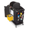 Rubbermaid Commercial, Executive Compact Housekeeping Cart  High Capacity with Doors and Hood, Black