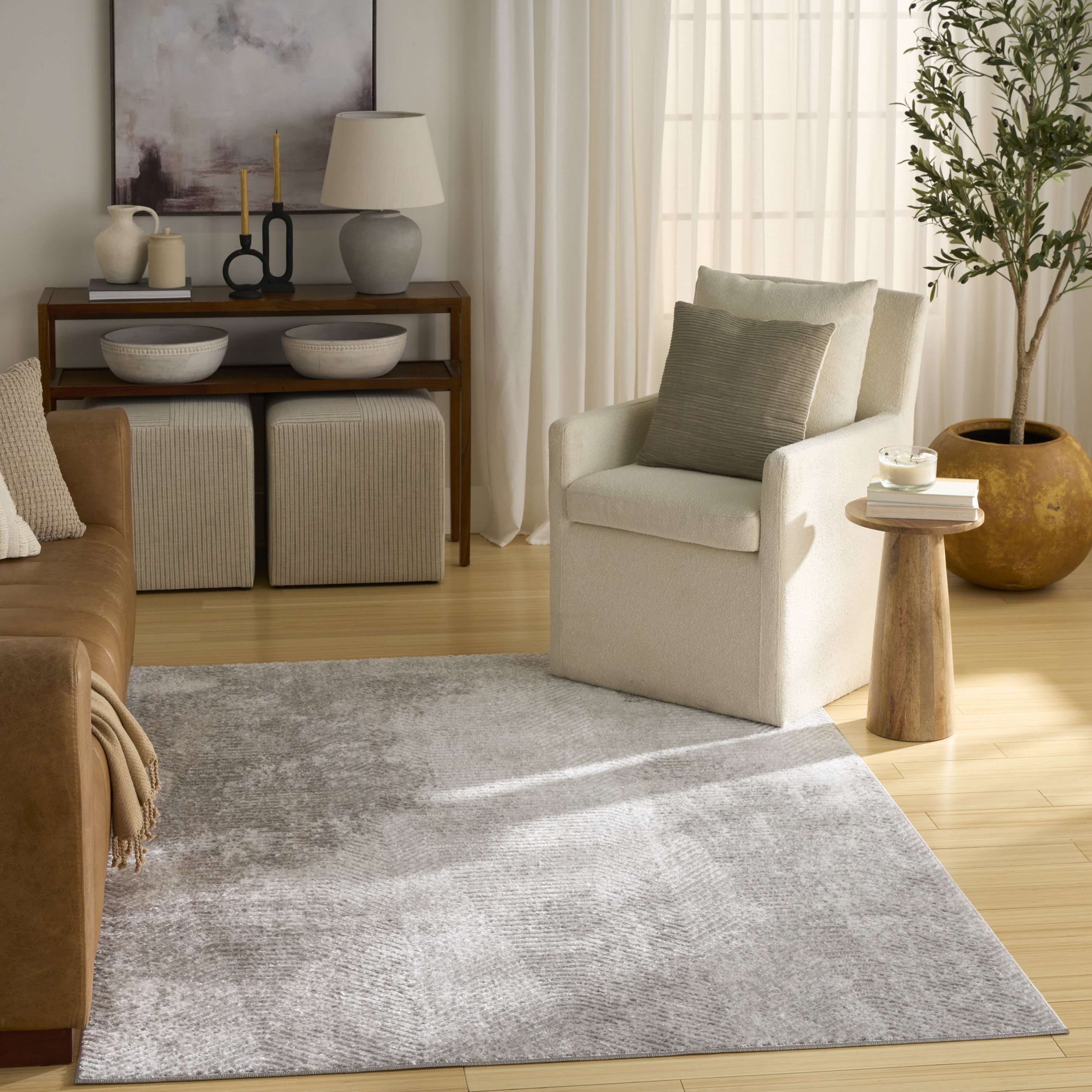 Nourison Dekor 4' x 6' Grey Vintage Indoor Rug