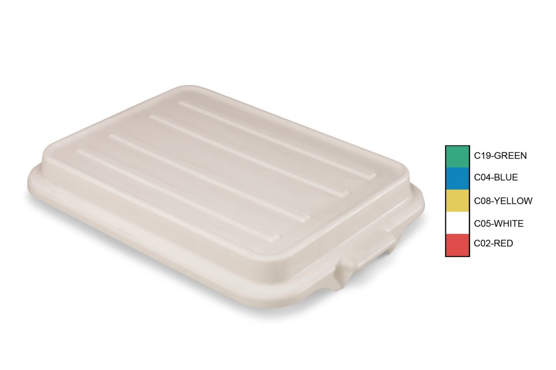 7-inch deep Traex® Color-Mate blue food storage drain box set with recessed lid