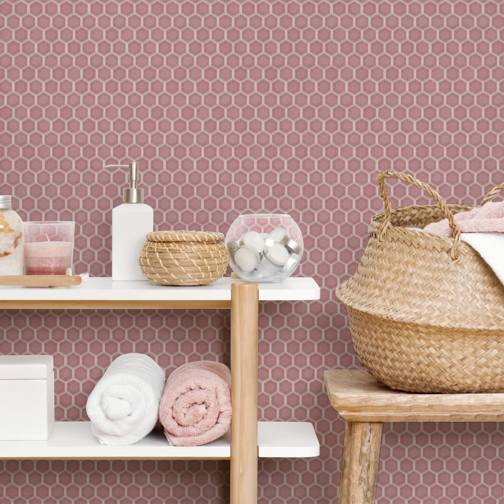 Tribeca 1″ Hex Glossy Blush 10-1/4 in. x 11-7/8 in. Porcelain Mosaic Tile
