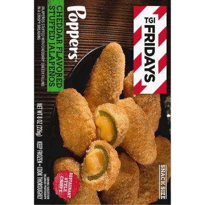 TGI Fridays Cheddar Cheese Stuffed Jalapeno Poppers, 8 oz Box